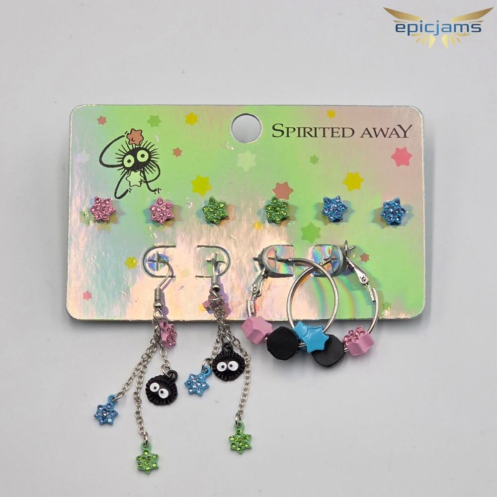 Studio Ghibli Spirited Away Soot Sprite Star Candy Earring Set